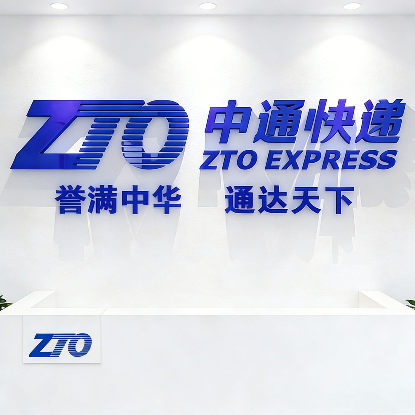 中通快递logo亚克力墙贴