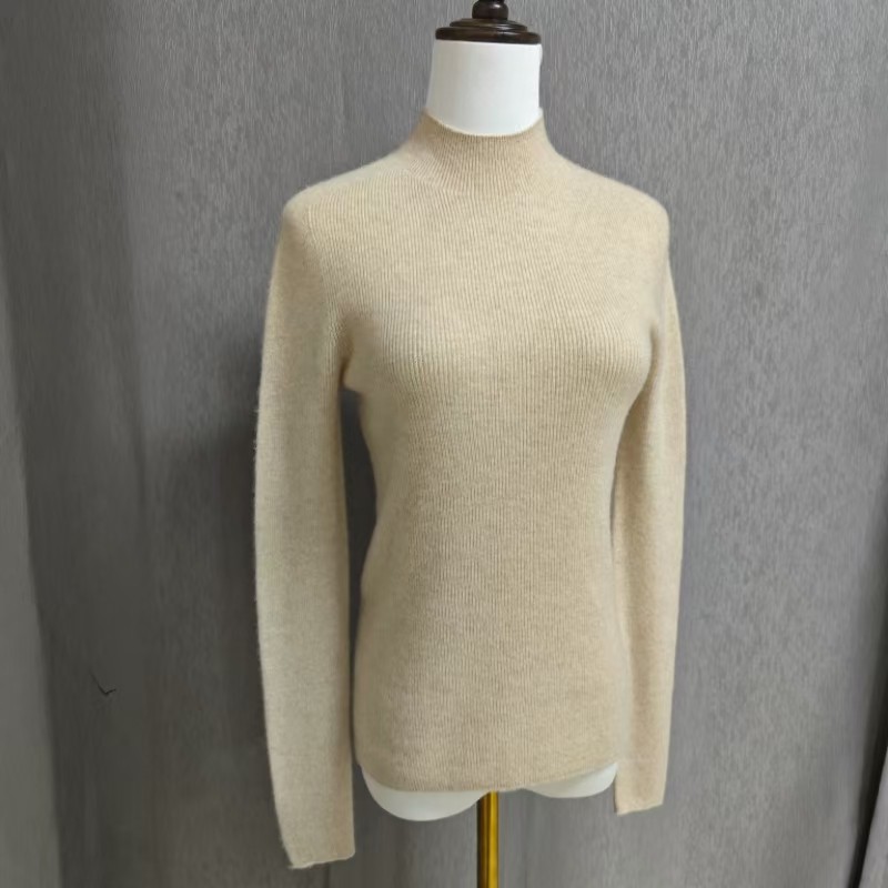 纯山羊绒加密双股半高领修身女士羊绒衫秋冬毛衣保暖打底衫