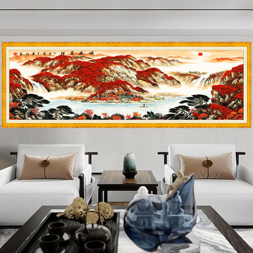 客厅背景墙自粘中式鸿运当头贴画