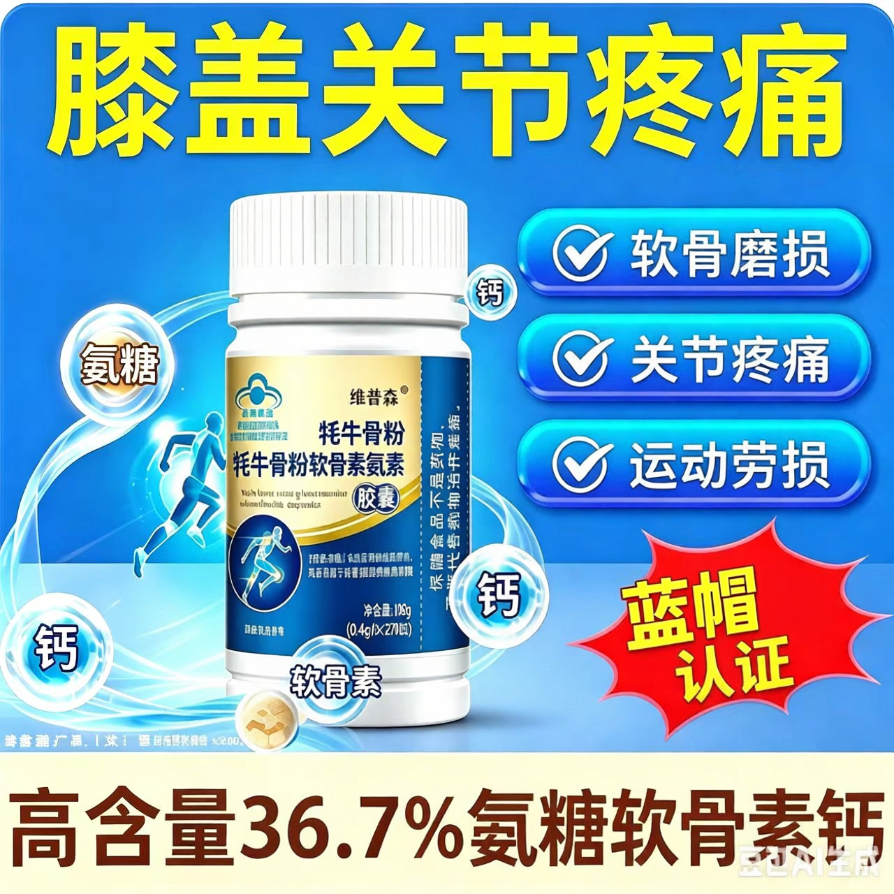 牦牛骨氨糖软骨素钙片护关节30粒