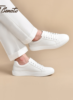 宾度男鞋秋冬季男士皮鞋男真皮板鞋百搭休闲鞋高端青年西装小白鞋