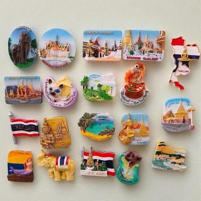 泰国旅游纪念品3d立体冰箱贴泰国普吉岛冬阴功树脂冰箱贴曼谷大象