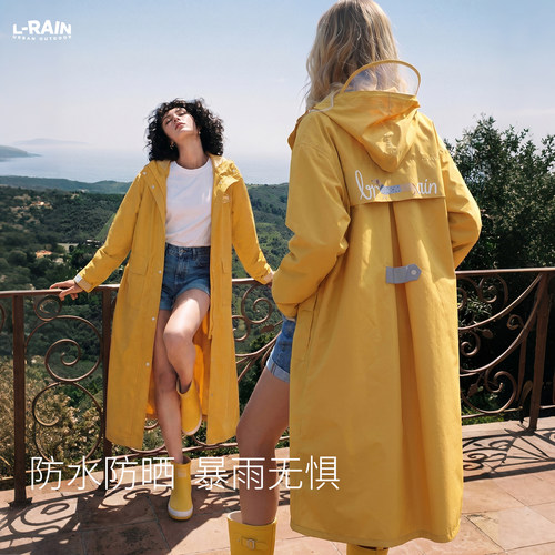 女款长款防暴雨电动车雨衣