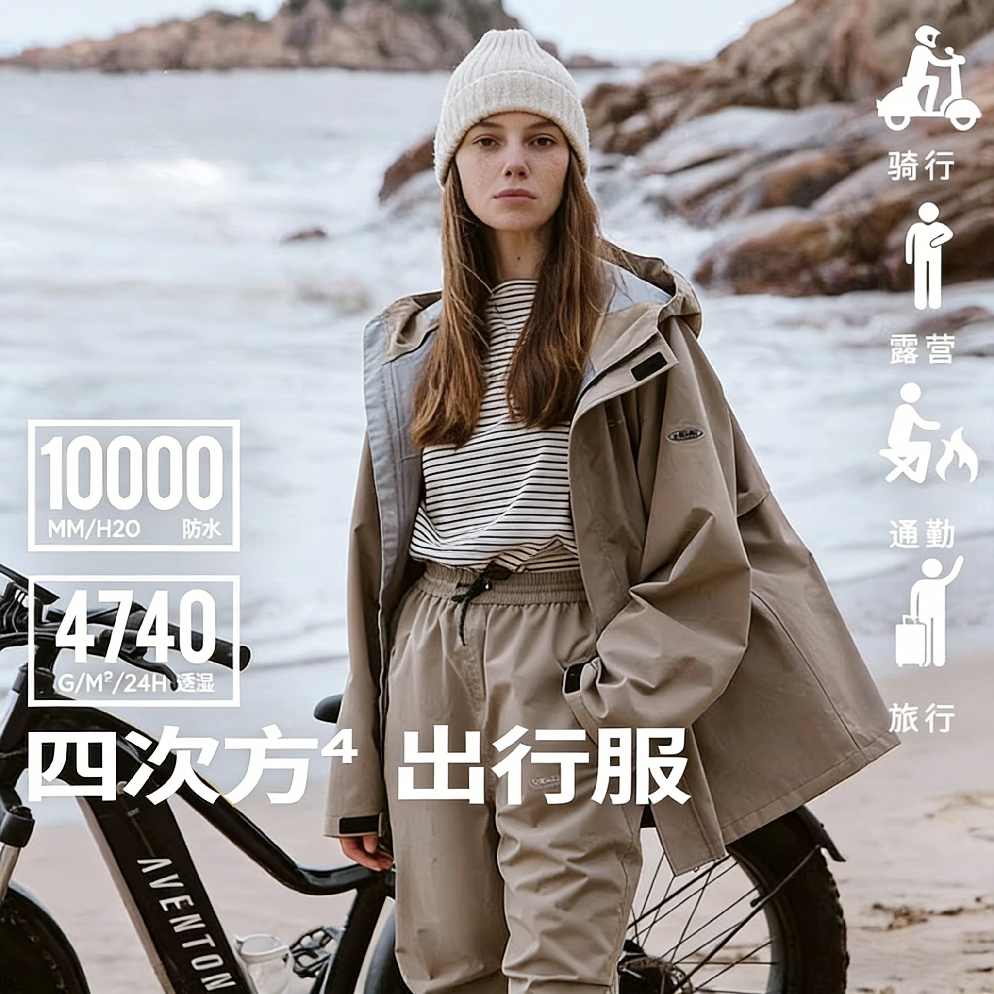 雨衣女款电动车加大全身防暴雨分体式时尚男款自行车骑行套装雨披