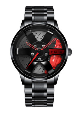 速卖通潮牌跑车轮毂卡钳设计潮表学生表外贸3D赛车元素抖音男表