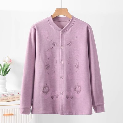 双面磨绒女士开衫系扣国风