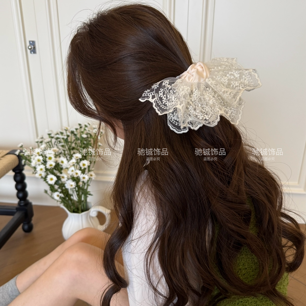 蕾丝少女～双层裙摆蕾丝发圈高级感气质发饰低马尾头绳甜美大肠圈,饰品/流行首饰/时尚饰品新,发饰,淘宝优惠券,粉丝福利购,淘宝优惠卷