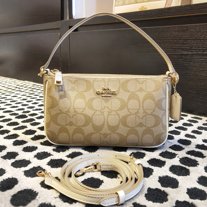 香港品牌真皮腋下包高级感老花麻将包女式2026新款斜挎小包手机包