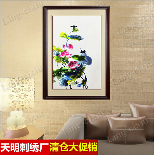 湘绣画苏绣刺绣成品挂画天明品牌