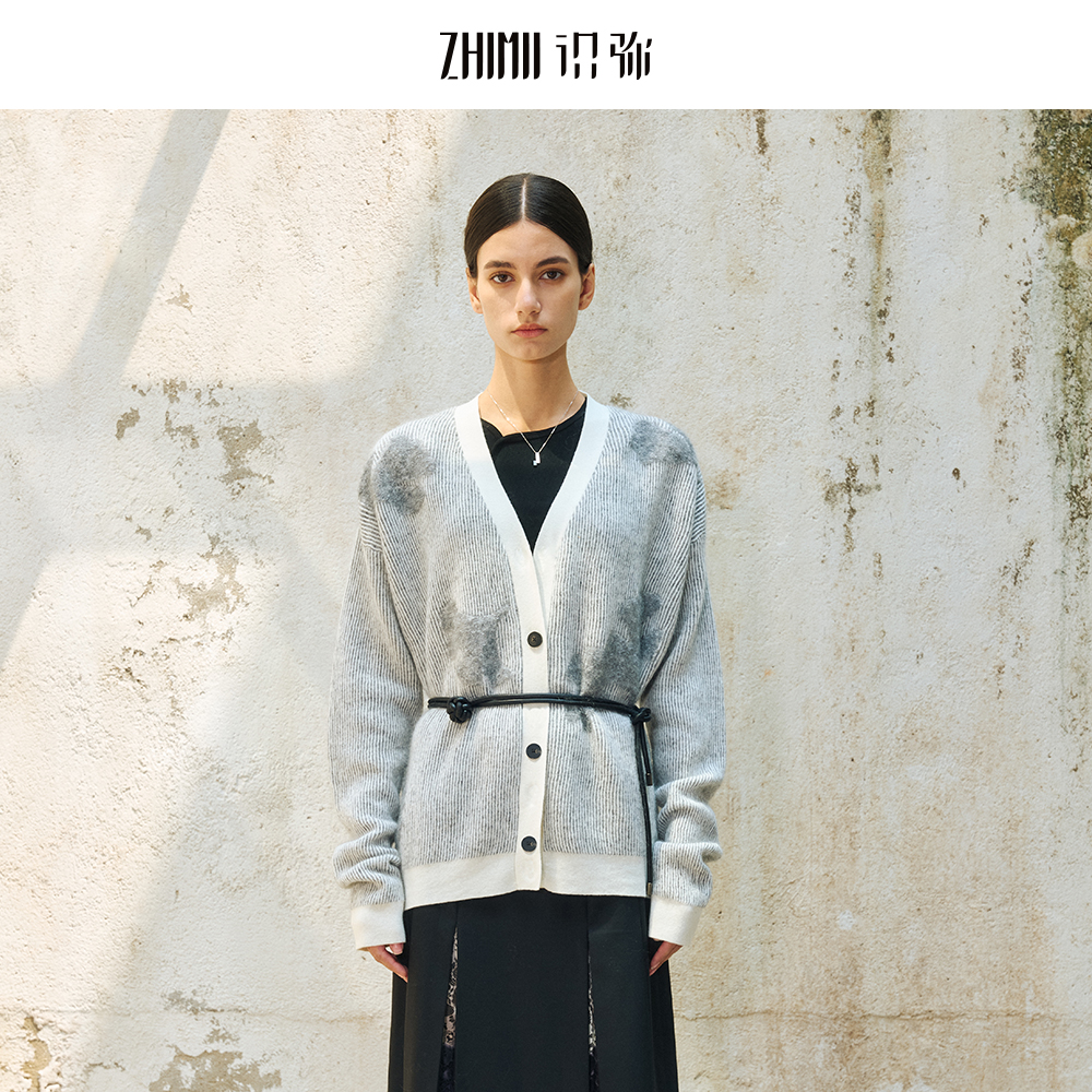 立体提花马海毛开衫ZHIMII识弥