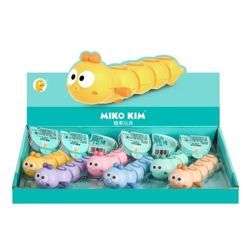 环球米可摇摆毛毛虫压片糖5g 儿童益智糖果玩具 水果糖薄荷含片糖