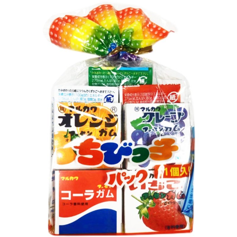 日本进口丸川儿童什锦泡泡糖杂锦糖草莓可乐味吹口香糖礼包装