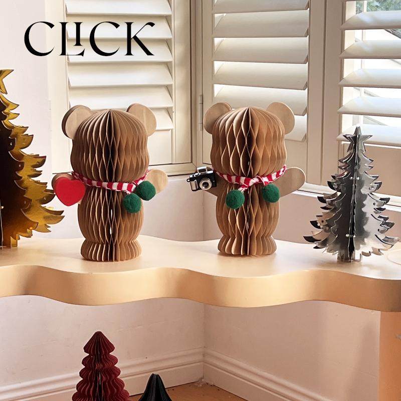 圣诞可爱小熊桌面折纸摆件