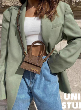 欧美ins博主辣妹上身OVERSIZE浅绿色超宽松百搭显瘦西装上衣外套