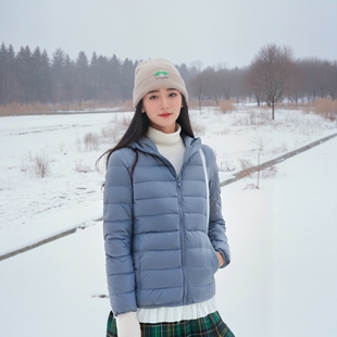 羽绒服女生时尚白鸭绒连帽外套90绒保暖冬装潮流羽绒服羽绒服短款