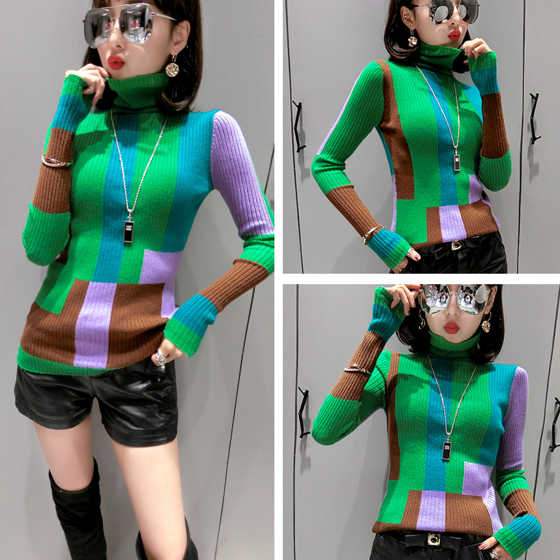多色毛衣欧洲站秋冬新款