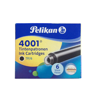 德国进口Pelikan百利金4001彩色非碳素墨水胆墨囊 6支/盒欧标通用