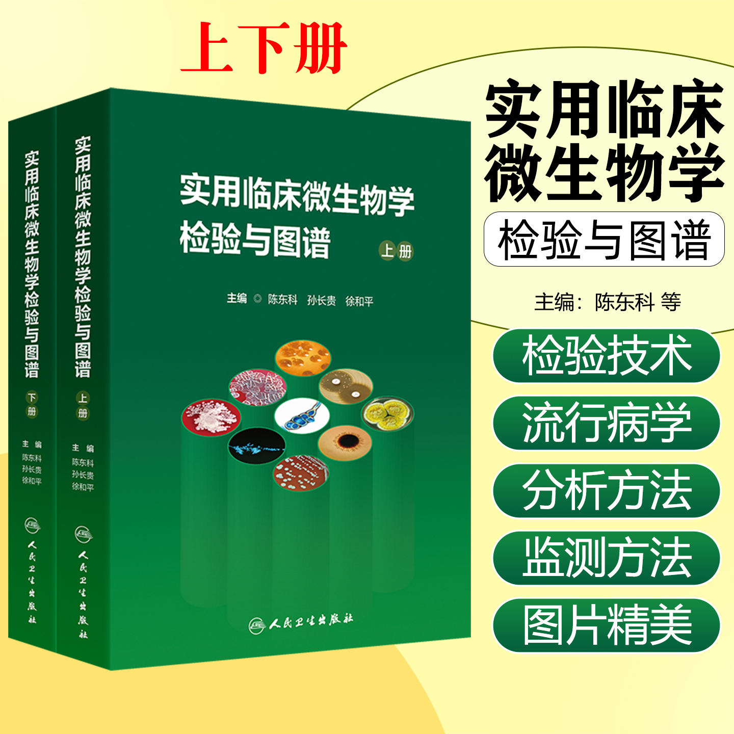 实用临床微生物学检验与图谱上下册 陈东科 病原微生物技术方法病原体流行病学分析病毒细菌真菌医院感染 人民卫生出版社