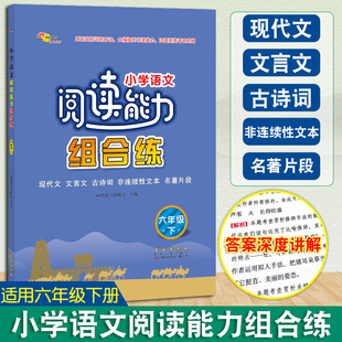 小学语文阅读能力组合练六年级下册小学生6年级现代文文言文古诗词非连续性文本名著片段阅读理解专项训练提高练习68所教学科教所