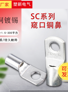 SC窥口铜鼻子紫铜线耳冷压接线端子船用50/70/95/120/185/300平方