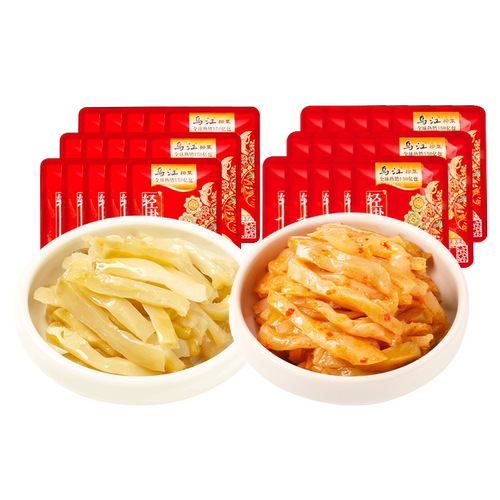【补贴】乌江涪陵榨菜30g小包装微辣清淡榨菜芯丝16袋官方旗舰店