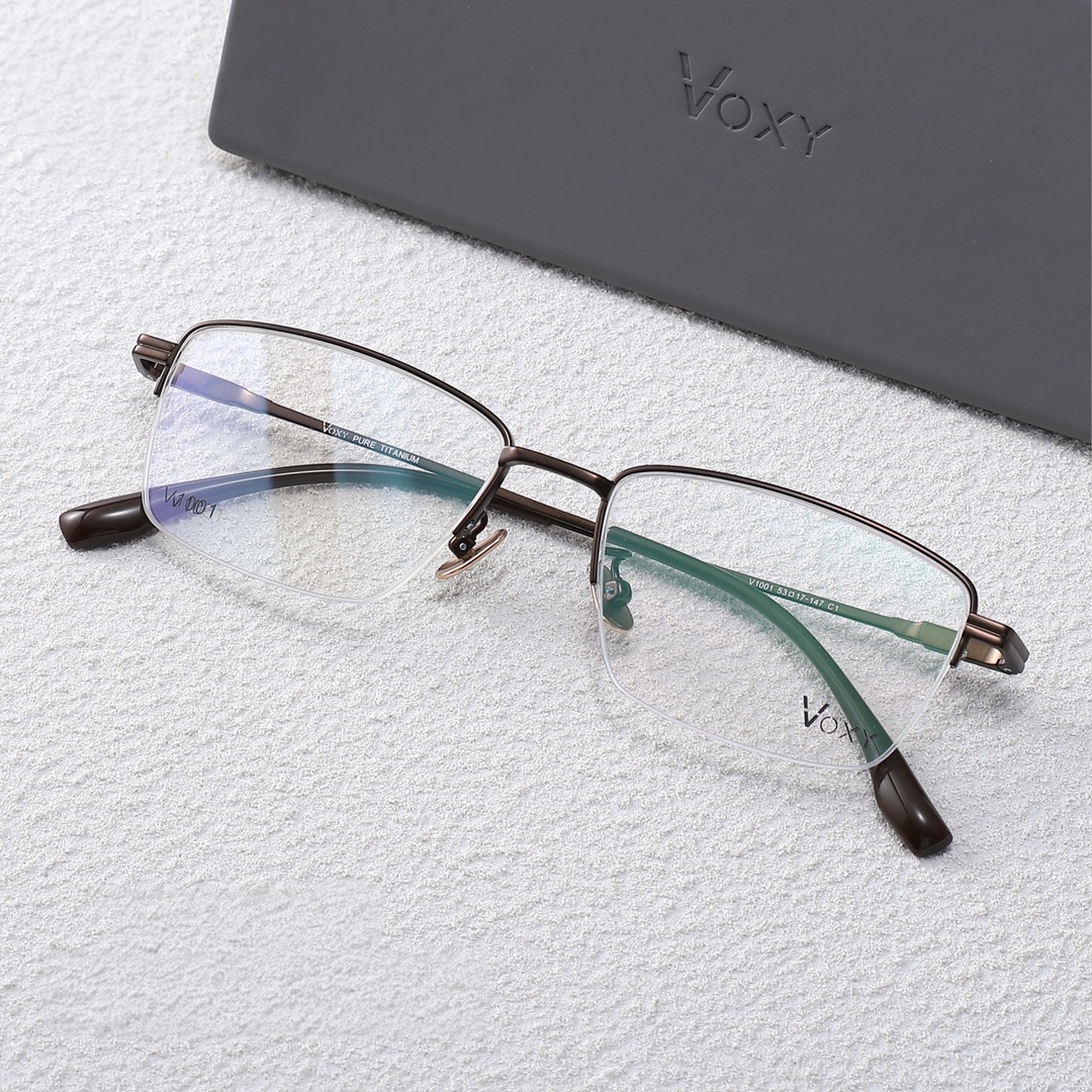 【新品】纯钛简约商务半框古登堡男士明星款近视眼镜架可配防蓝光