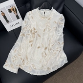 2026春季 衬衫 新款 气质重工立体法绣长袖 上衣 法式 深圳南油女装