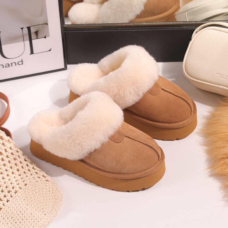 羊皮毛一体雪地靴女真皮2025冬季厚底保暖加厚加绒棉鞋外穿半