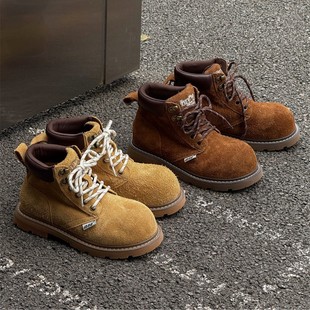 英伦风百搭户外工装 卡皮巴拉丑萌大头马丁靴女2025年新款 大黄靴