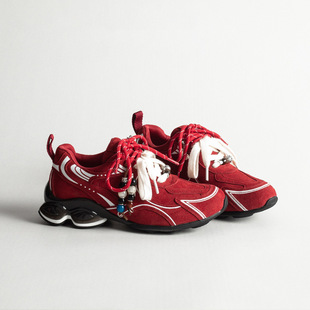 棕色美拉德真皮复古涡轮老爹鞋女春季小众厚底德训鞋休闲运动鞋潮