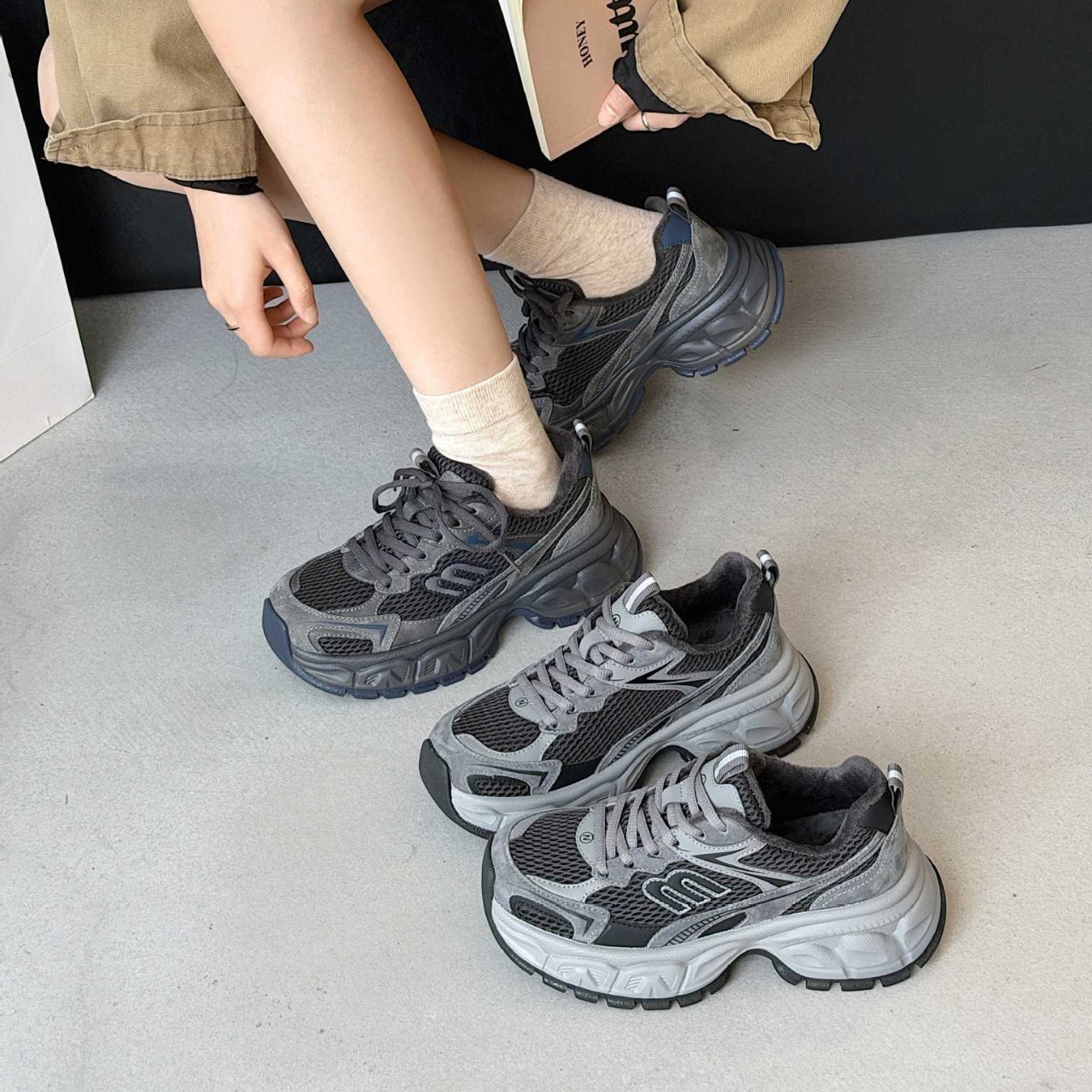 【2025秋冬季加绒】复古厚底增高老爹鞋女款运动百搭休闲鞋鞋子