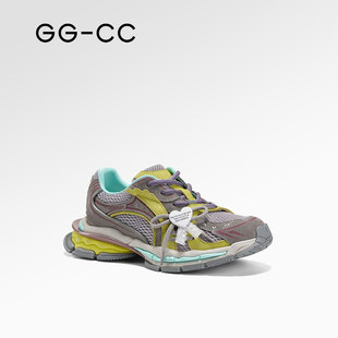 【明星同款】GGCC幸运捕手2026年春季新款银色厚底老爹鞋女休闲鞋