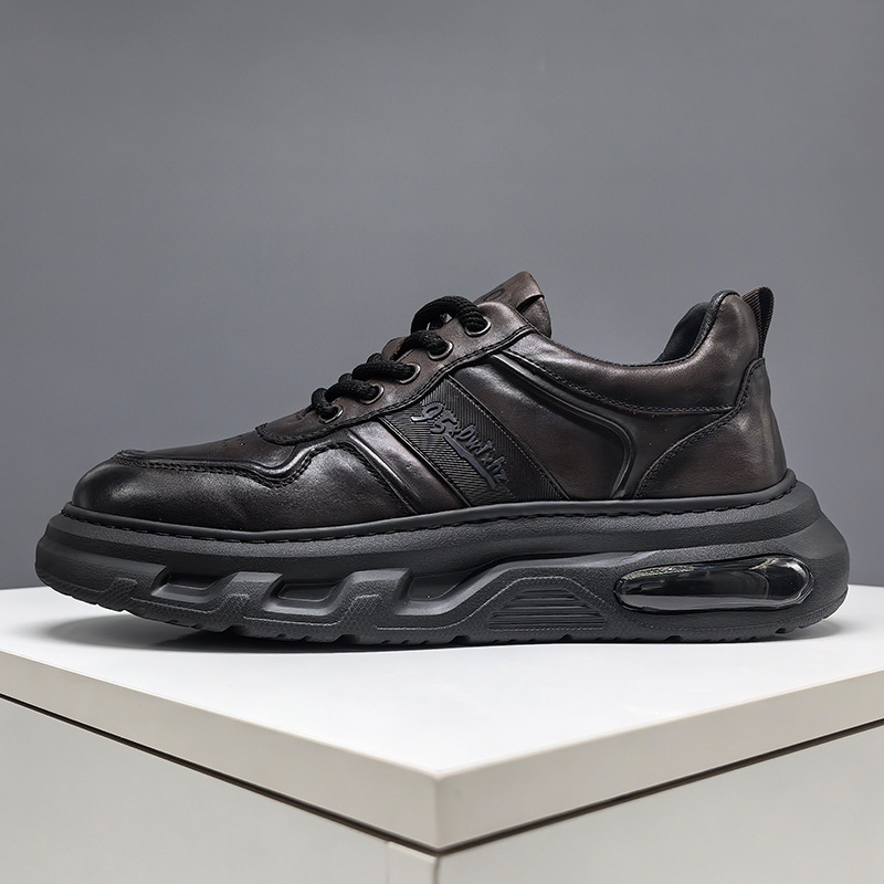 男士运动皮鞋真皮休闲鞋欧洲站时尚百搭商务休闲鞋舒适轻便男鞋子