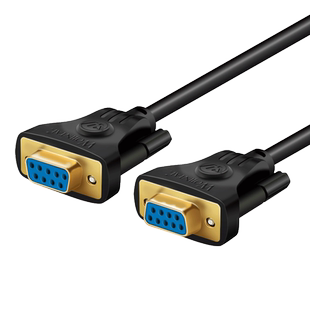 9针串口线com数据线db9母对母孔对孔RS232线直连交叉屏蔽可定做