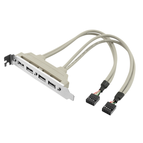 USB后置挡板线2.0 台式电脑扩展2USB/4USB母口主板9针2.54转USB