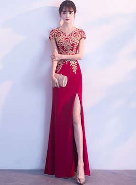 宴会酒会年会晚宴主持人高贵气质大人走红地毯晚礼服女气场伴娘团