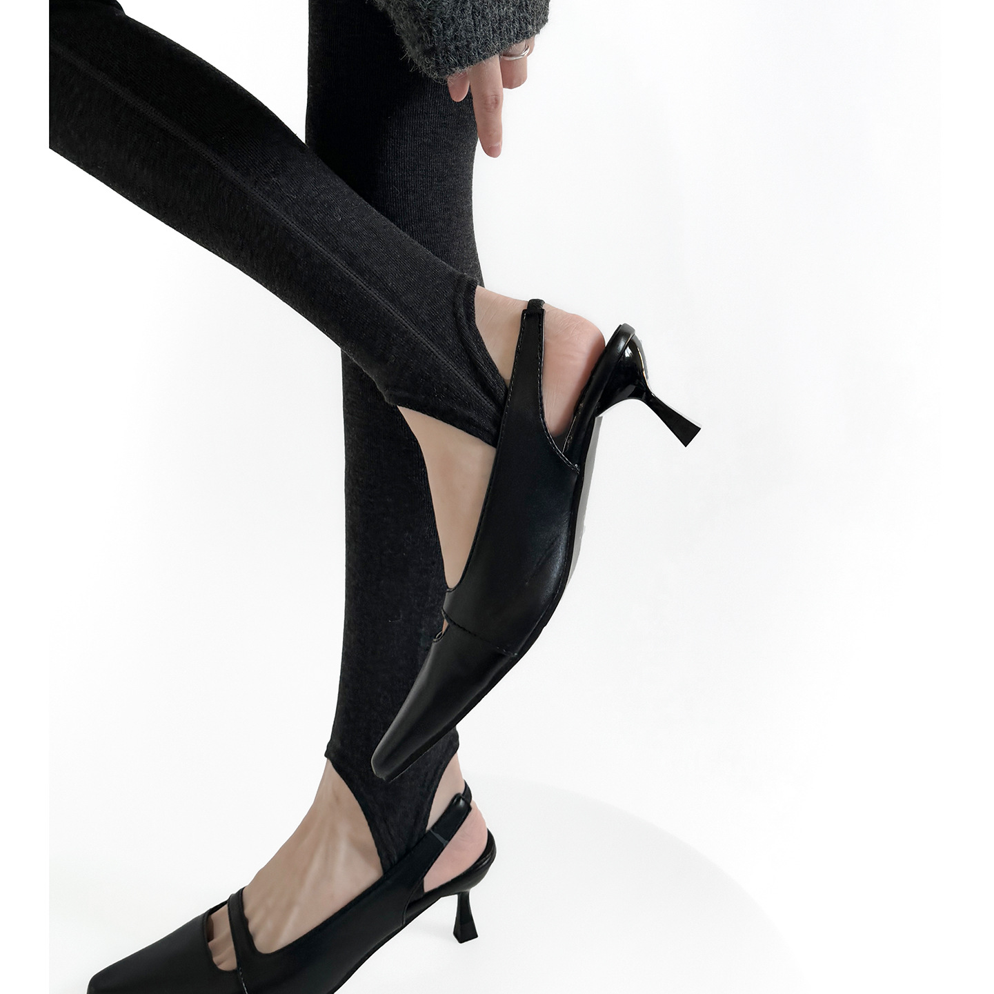 秋冬深灰色踩脚打底裤欧货瑜伽裤奶咖色百搭纯色连裤袜外穿ins潮