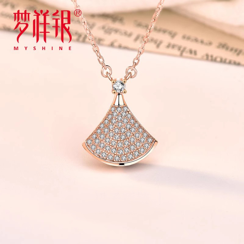 梦祥银s925纯银项链女小众设计感