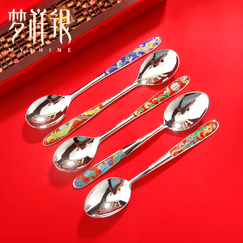梦祥盛世足银卡可图手工勺子