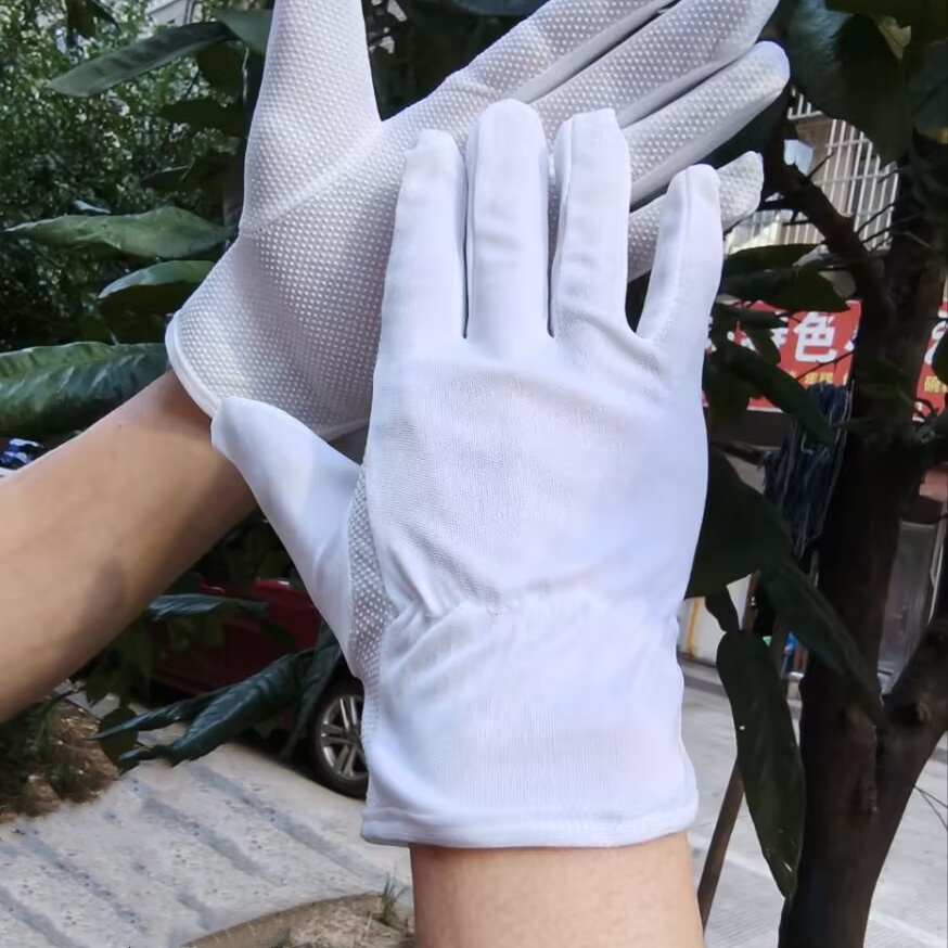 白色点塑防滑司机开车手套薄防晒