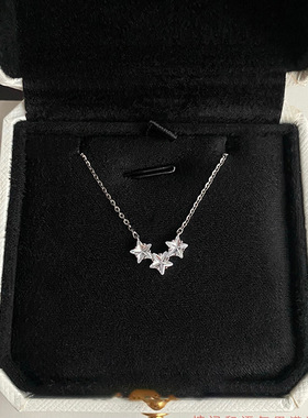 三颗锆石小星星项链女轻奢小众简约百搭ins风级感精致小巧