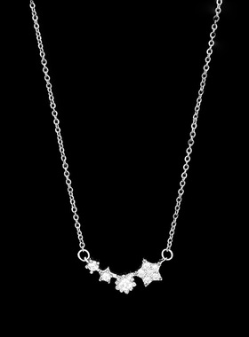 星星项链女轻奢小众设计镶钻五角星吊坠心心相连锁骨链礼物饰品in