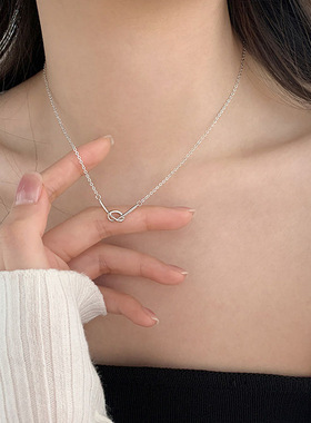 打结线条项链女简约风百搭日常通勤小众设计锁骨链送闺蜜生日礼物