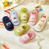 纯棉儿童居家学步鞋 四季 3岁宝宝室内软布底静音防滑拖鞋 新款