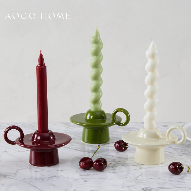 【星球飞碟】创意陶瓷香薰烛台摆件手持烛台底座艺术感蜡烛托装饰