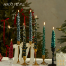 圣诞树长杆香薰蜡烛细长枝形氛围感摆件圣诞节日装 饰浪漫烛光餐桌