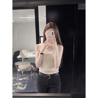 韩系小高领针织背心女修身打底