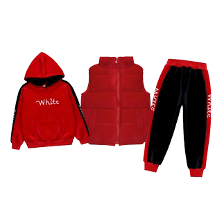 女童秋冬装金丝绒加绒加厚套装2023新款儿童装运动马甲卫衣三件套