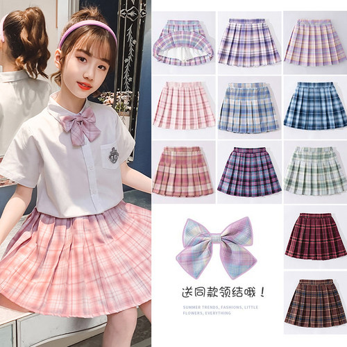 洋气格子百搭短裙女孩韩版裙子潮