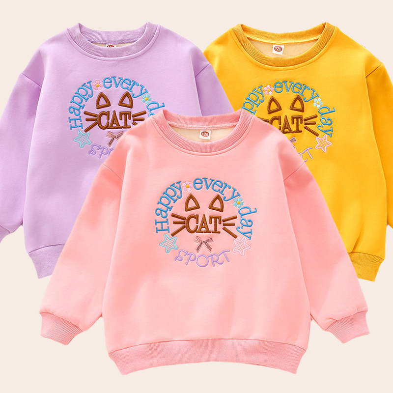 女童打底衫加絨保暖衛衣春秋薄款秋冬女孩上衣中大童兒童長袖T恤在類目 童裝/嬰兒裝/親子裝, 衛衣/絨衫中 - 來自Buy2taobao.com提供專業的淘寶代購服務